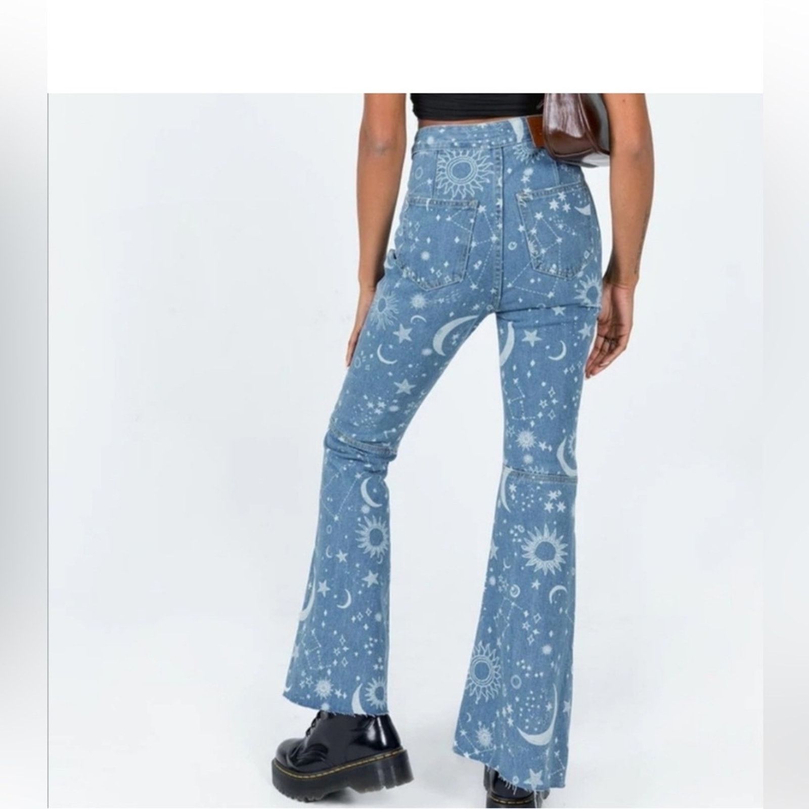 Other Super Cool Juny Celestial Whimsigoth Flare Jeans! Size 28" / US 6 / IT 42 - 4 Thumbnail