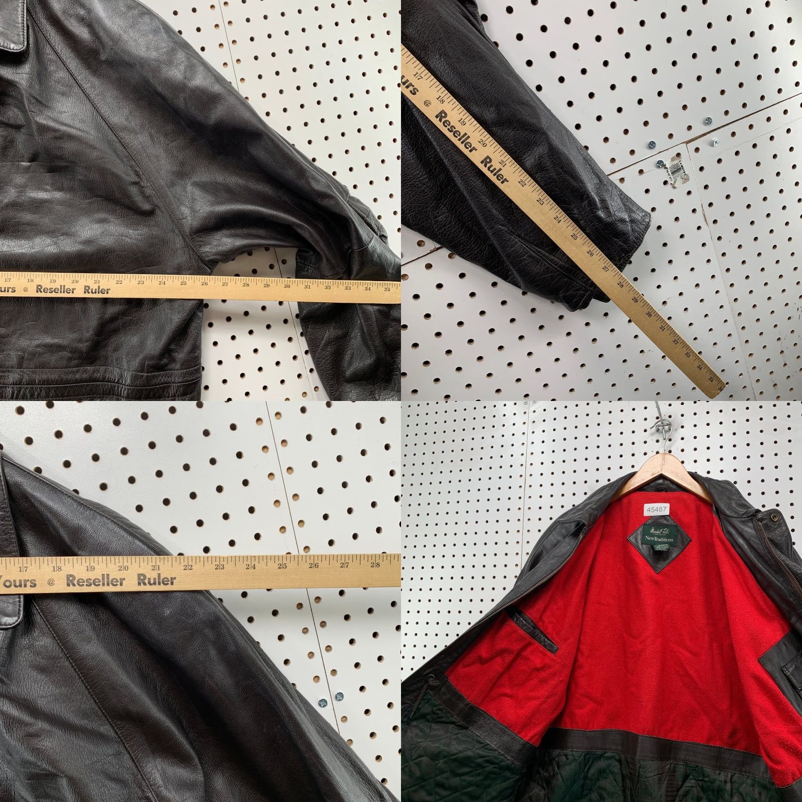 Vintage VINTAGE Marshall Field's Leather Field Jacket Mens XL Brown Red Wool Lining Jacket Size US XL / EU 56 / 4 - 8 Thumbnail