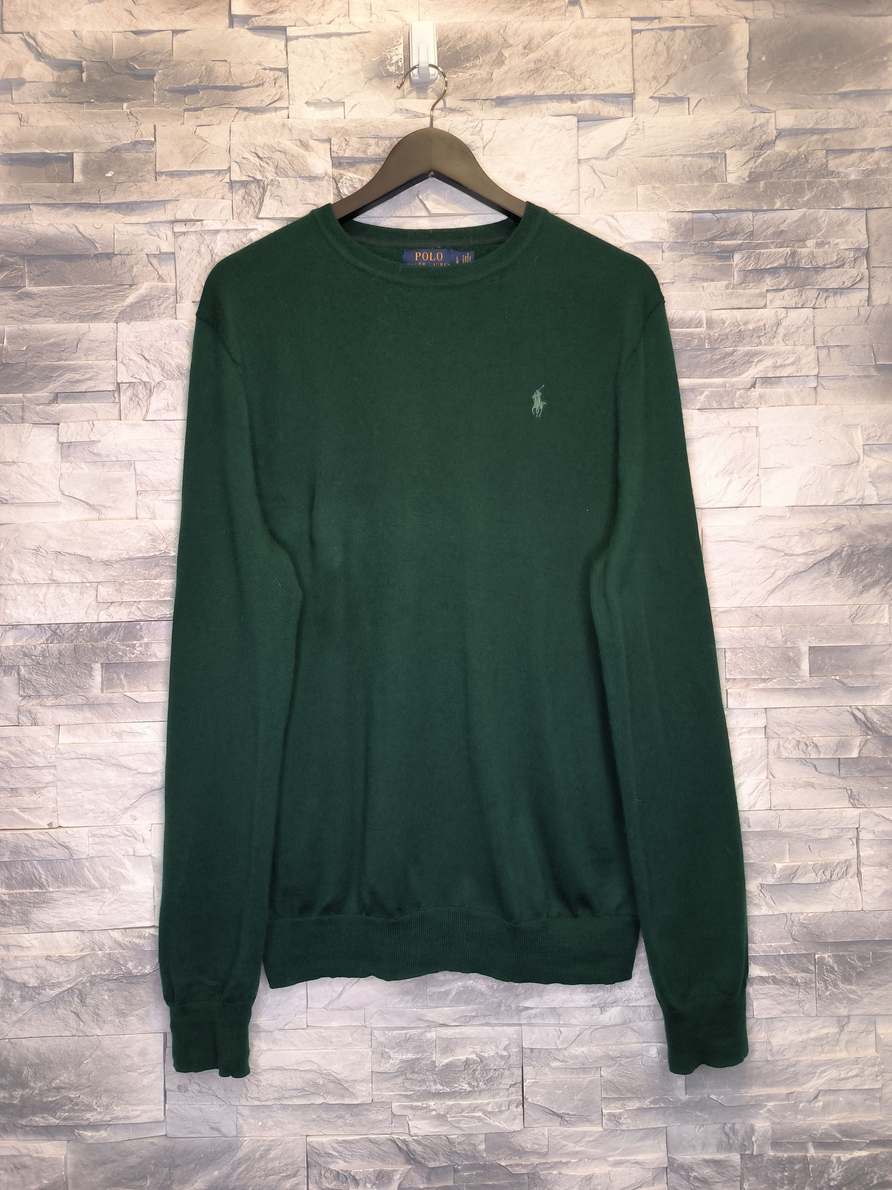 Polo Ralph Lauren Polo Ralph Lauren Wool Knitwear Sweater Logo Green Size US L / EU 52-54 / 3 - 1 Thumbnail