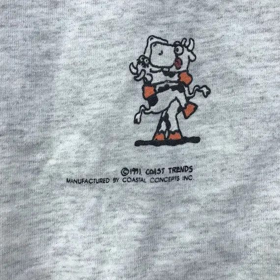 Vintage Vtg COASTAL CONCEPTS Cow Sex Position Cartoon Tee Shirt Size US M / EU 48-50 / 2 - 3 Thumbnail