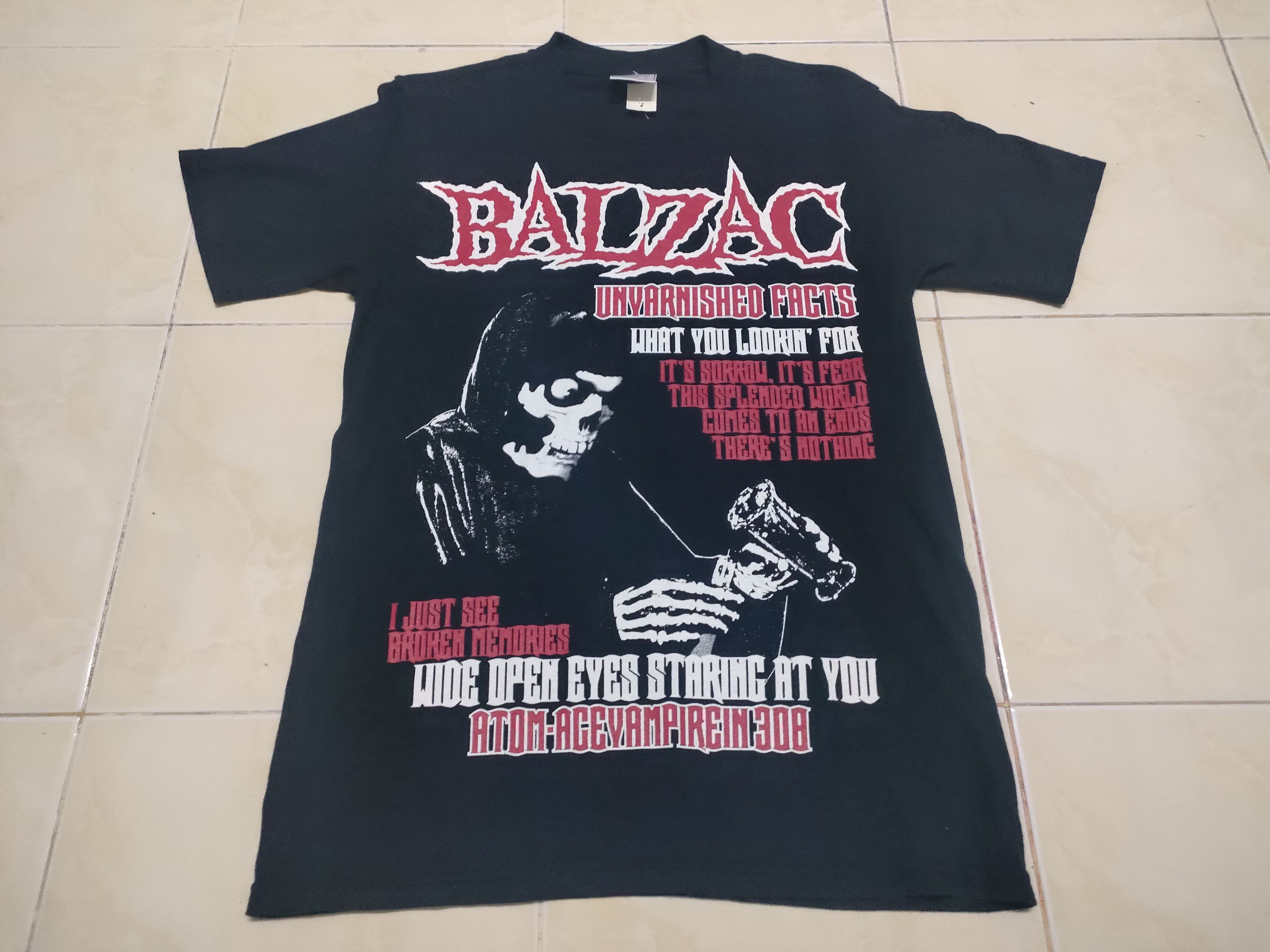 image of Rock Band x Vintage 90's Balzac Punk Rock Japanese Band Hardcore Tee in Black, Men's (Size Small)