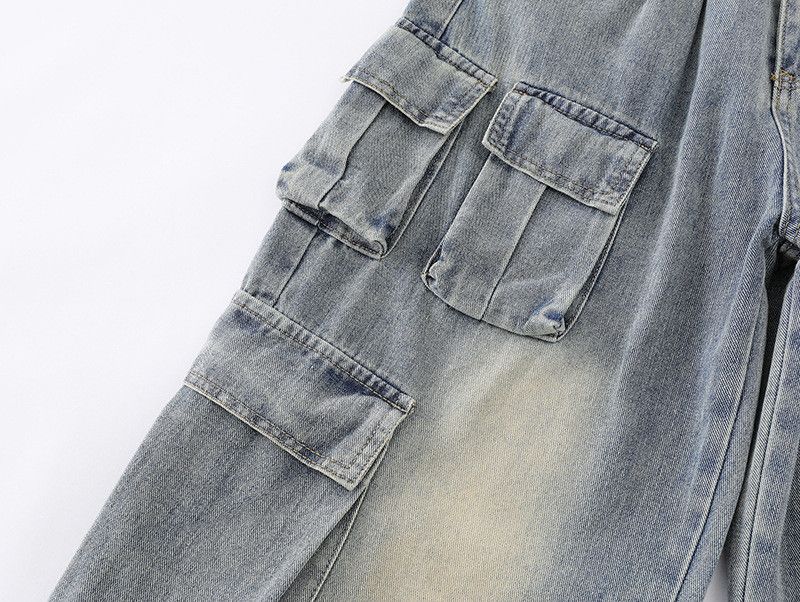 Jean American Vintage Washed Multi-Pocket Cargo Jeans Size US 32 / EU 48 - 4 Thumbnail
