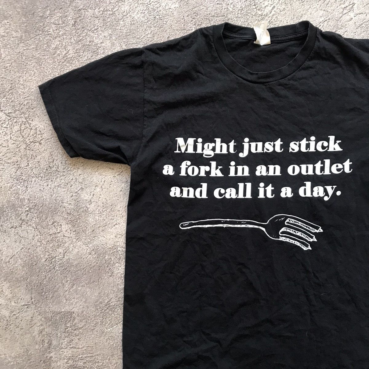Vintage Vintage Funny Graphic Tee Fork Outlet Humor Skate Grunge M Size US M / EU 48-50 / 2 - 2 Thumbnail