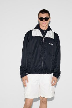 Gucci o1mt1gz0226 Nylon Twill Jacket With Patch In Dark Blue Size US L / EU 52-54 / 3 - 2 Thumbnail