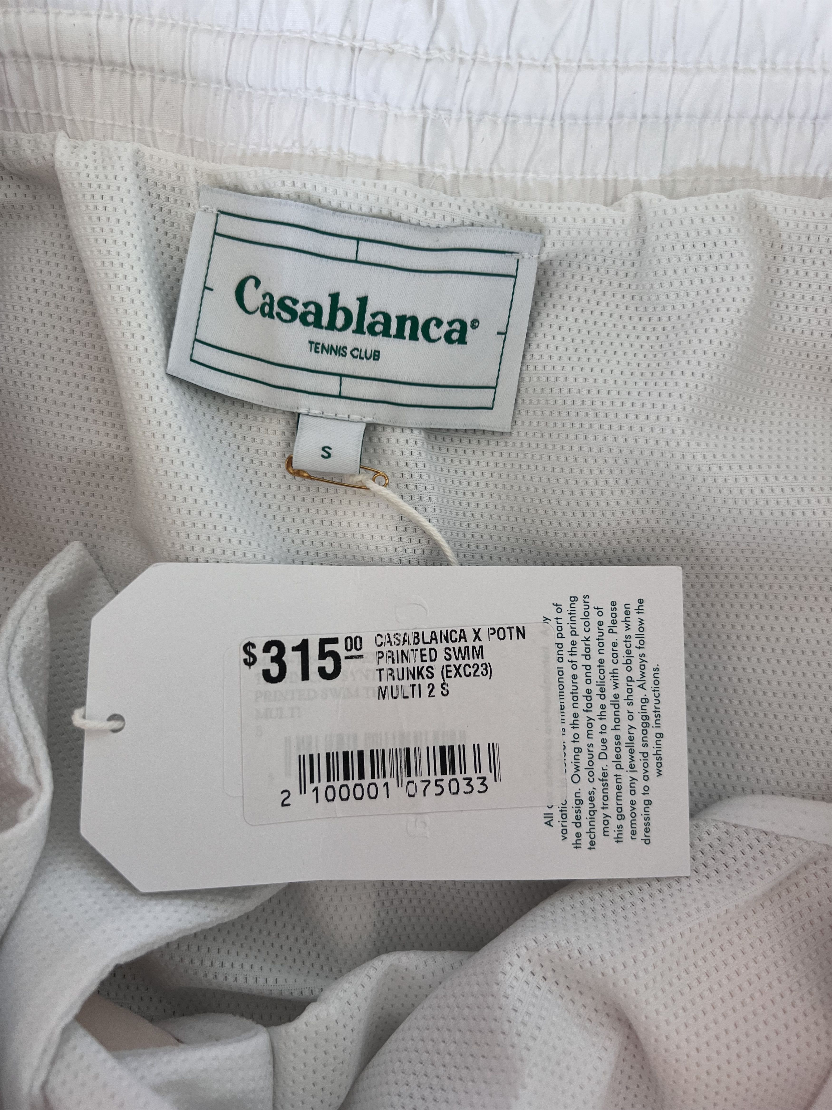 Casablanca Casablanca Printed Swim Shorts in White Wave Size US 30 / EU 46 - 6 Thumbnail