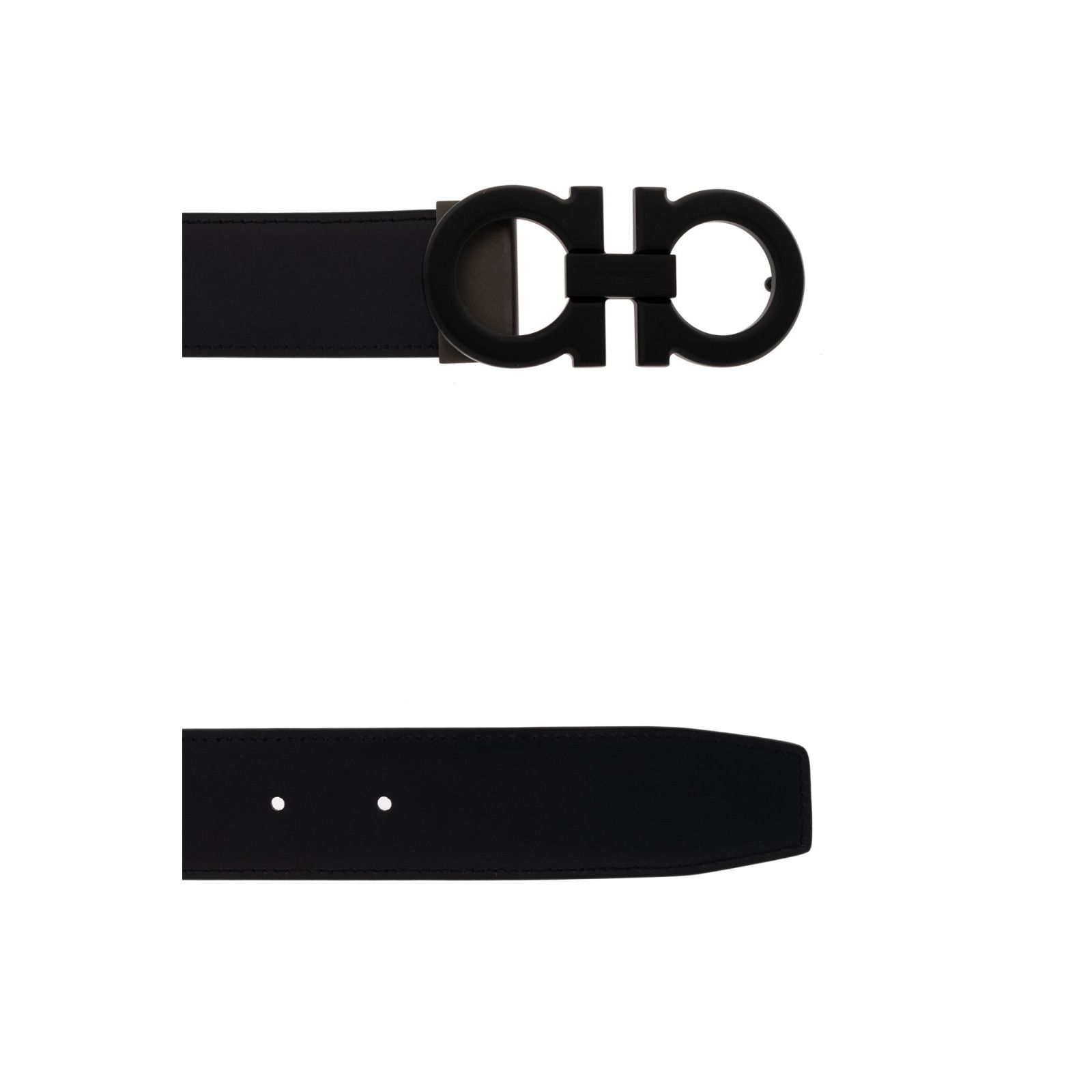Salvatore Ferragamo FERRAGAMO Black Double Adjustable Monogram Belt New & Authen Size ONE SIZE - 3 Thumbnail