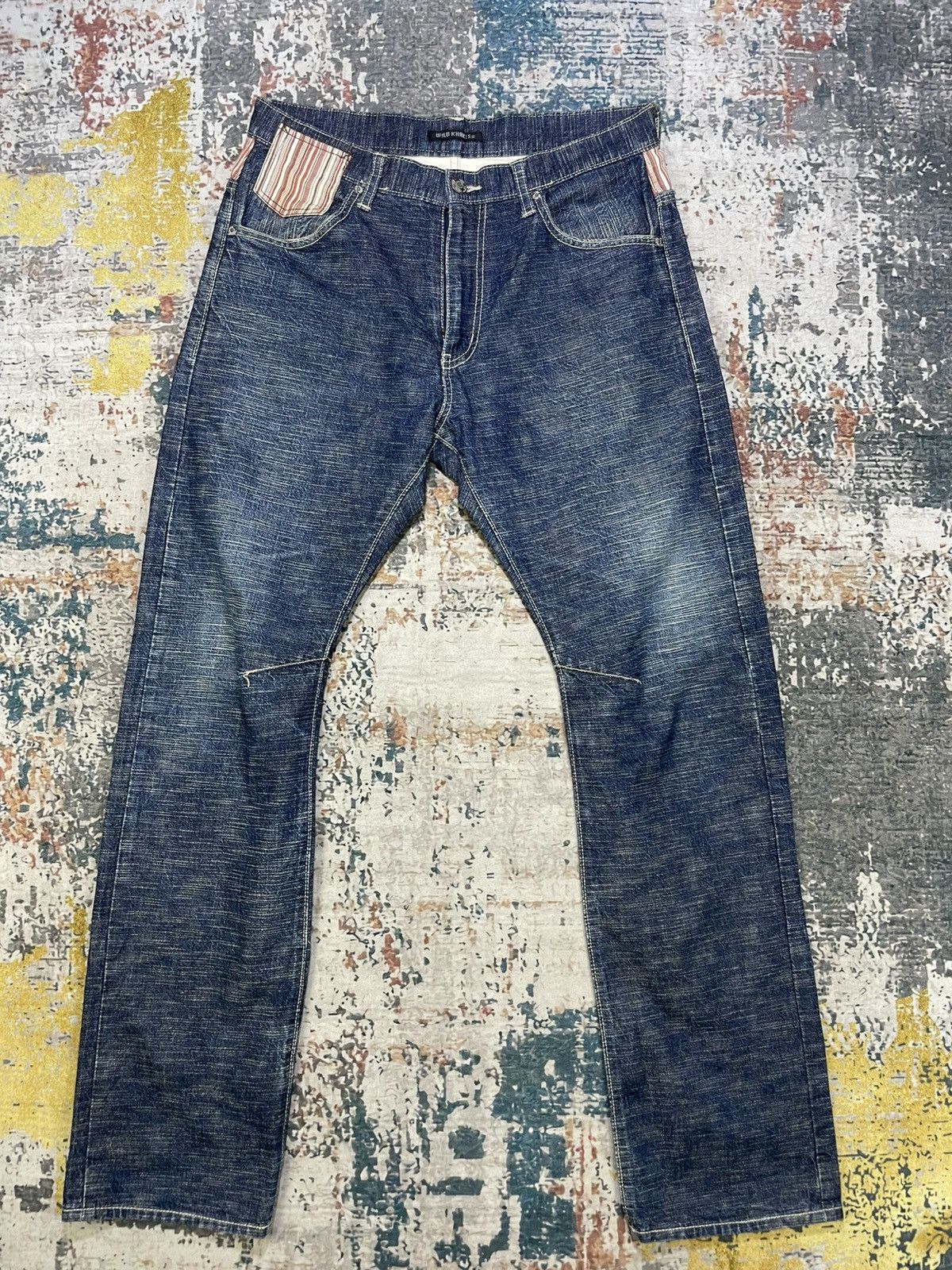 Japanese Brand Vintage Wild Khakis Patchwork Denim Jeans Size US 34 / EU 50 - 2 Thumbnail