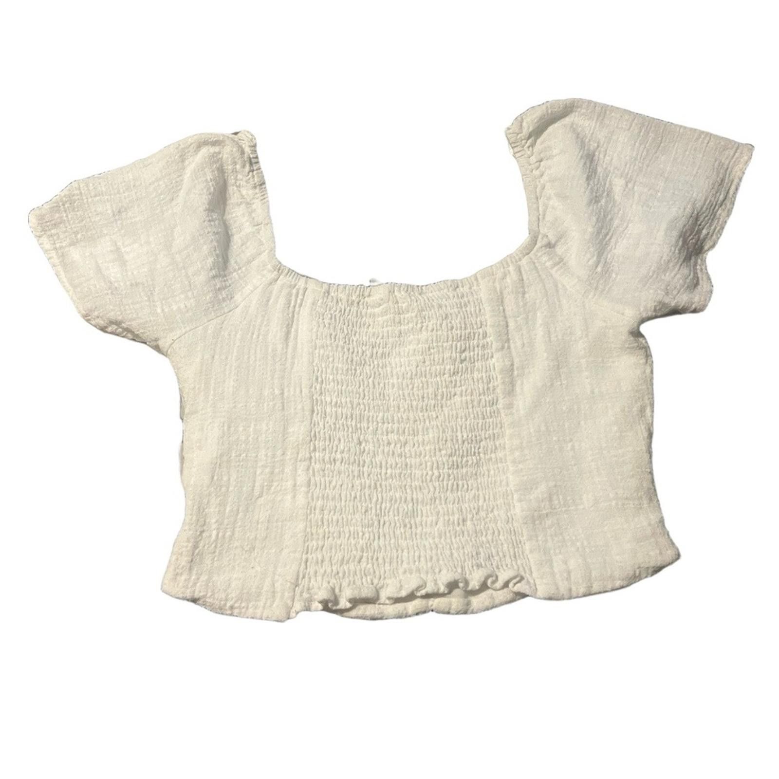 Other KIRIOJS Crop Top Small White Versatile Off-Shoulder Ruched Size S / US 4 / IT 40 - 3 Thumbnail