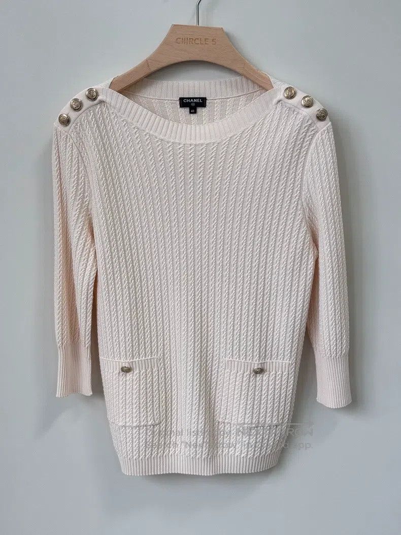 Chanel Chanel Beige knitted long sleeves Size S / US 4 / IT 40 - 1 Thumbnail