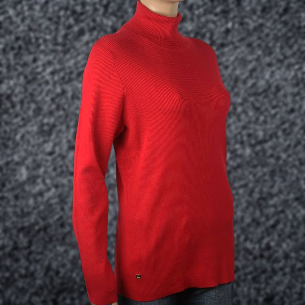 Ralph Lauren Ralph Lauren Red Ribbed Turtleneck Sweater NWT Size XXL / US 16-18 / IT 52-54 - 1 Preview