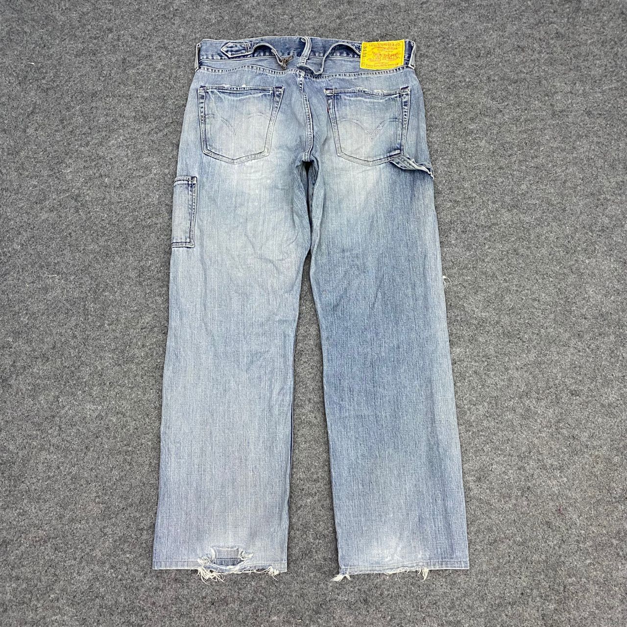 Japanese Brand 💥Vintage Levis Buckle Back Carpenter Distressed Distressed Size US 34 / EU 50 - 2 Thumbnail