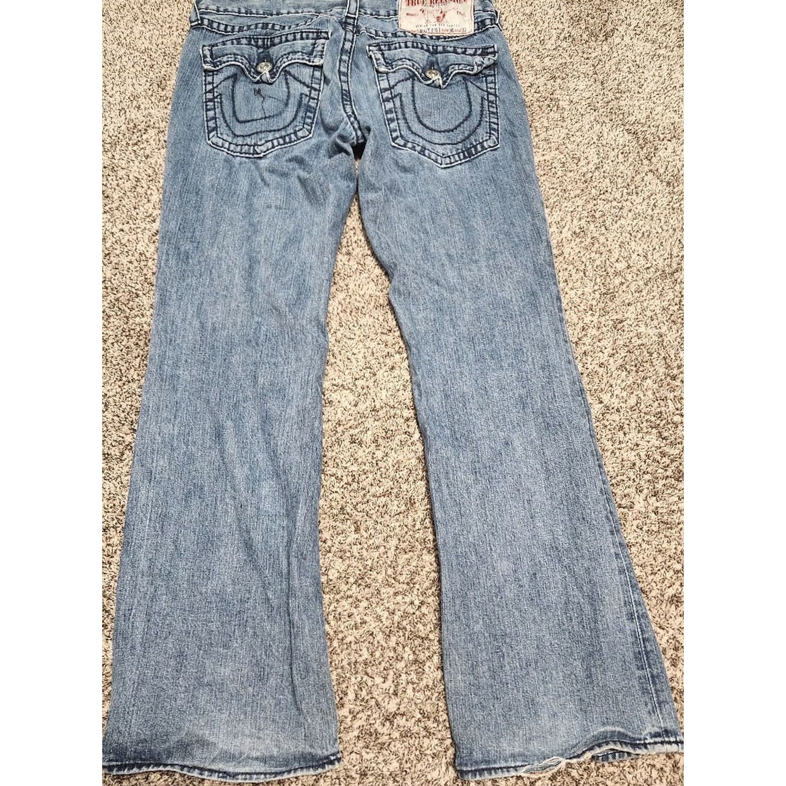 True Religion True Religion Jeans Billy BIG T WIDE LEG Pocket Relaxed Straight USA MADE 36X33 Jeans Men Regular Blue Cotton Denim Vintage No N/A Size US 36 / EU 52 - 2 Thumbnail