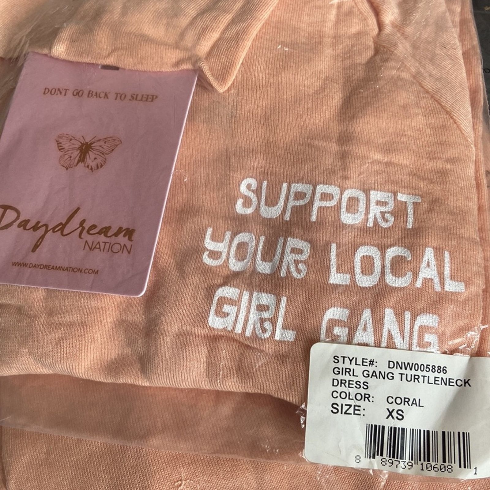 Daydreamer DAYDREAM NATION “SUPPORT YOUR LOCAL GIRL GANG” Mini Dress XS Size XS / US 0-2 / IT 36-38 - 9 Thumbnail