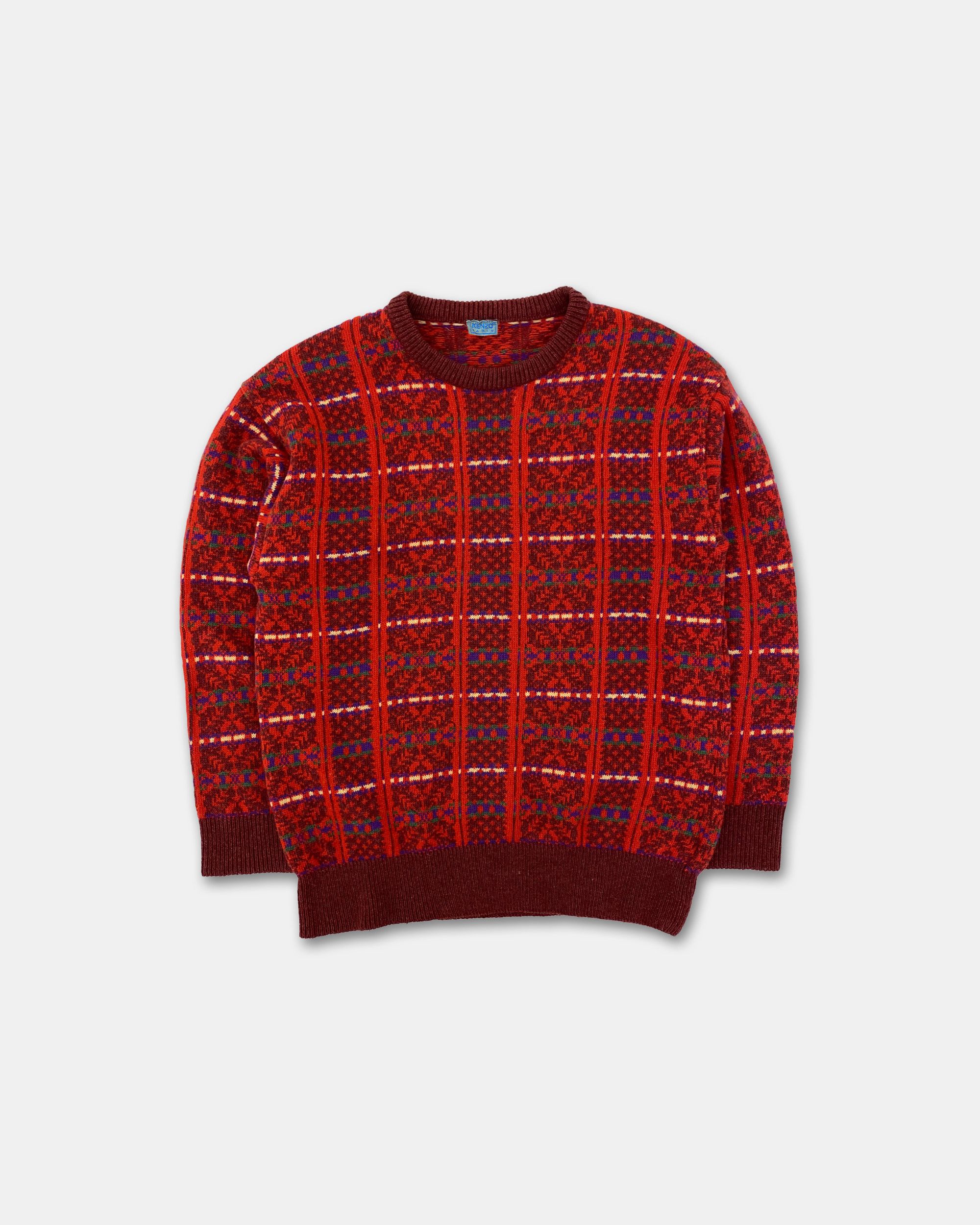 Kenzo 1980s Wool Knit Sweater Size US L / EU 52-54 / 3 - 2 Thumbnail
