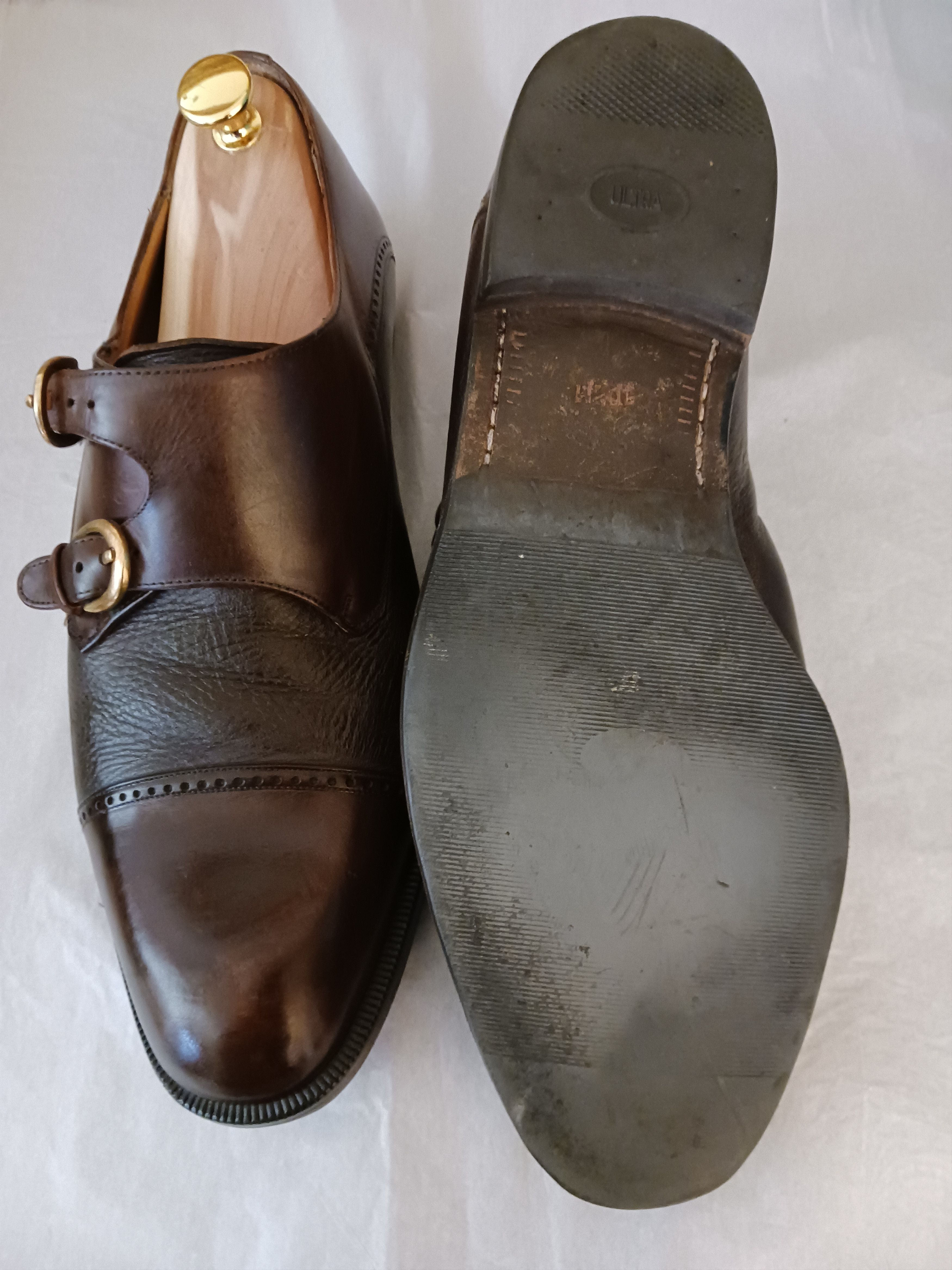 Mezlan 100% Leather Portofino Monk Strap Shoes Size US 10.5 / EU 43-44 - 3 Thumbnail