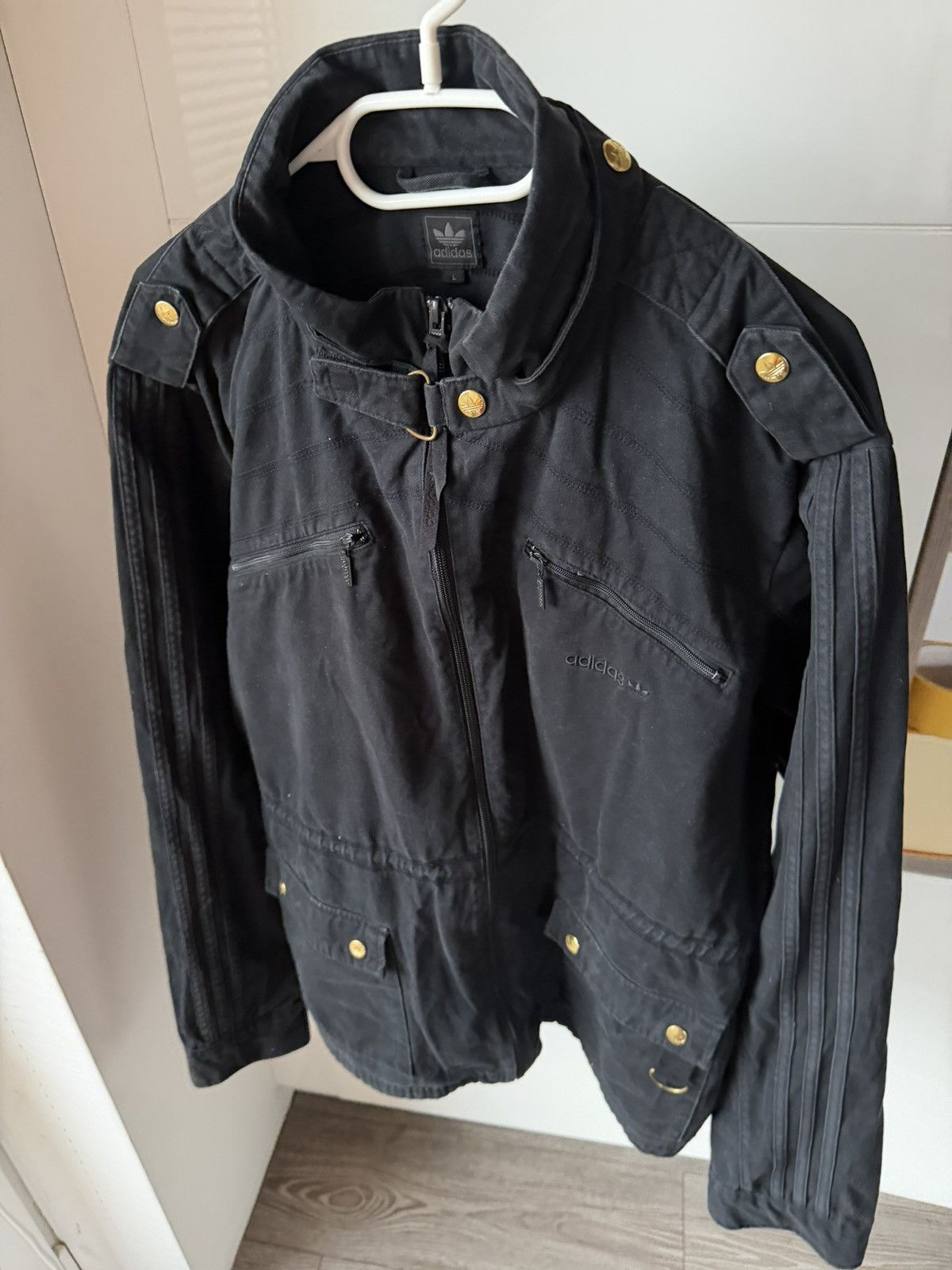 Adidas Rare Swag Avant Garde Adidas 3 Stripes Drip Cotton Jacket Size US L / EU 52-54 / 3 - 5 Thumbnail