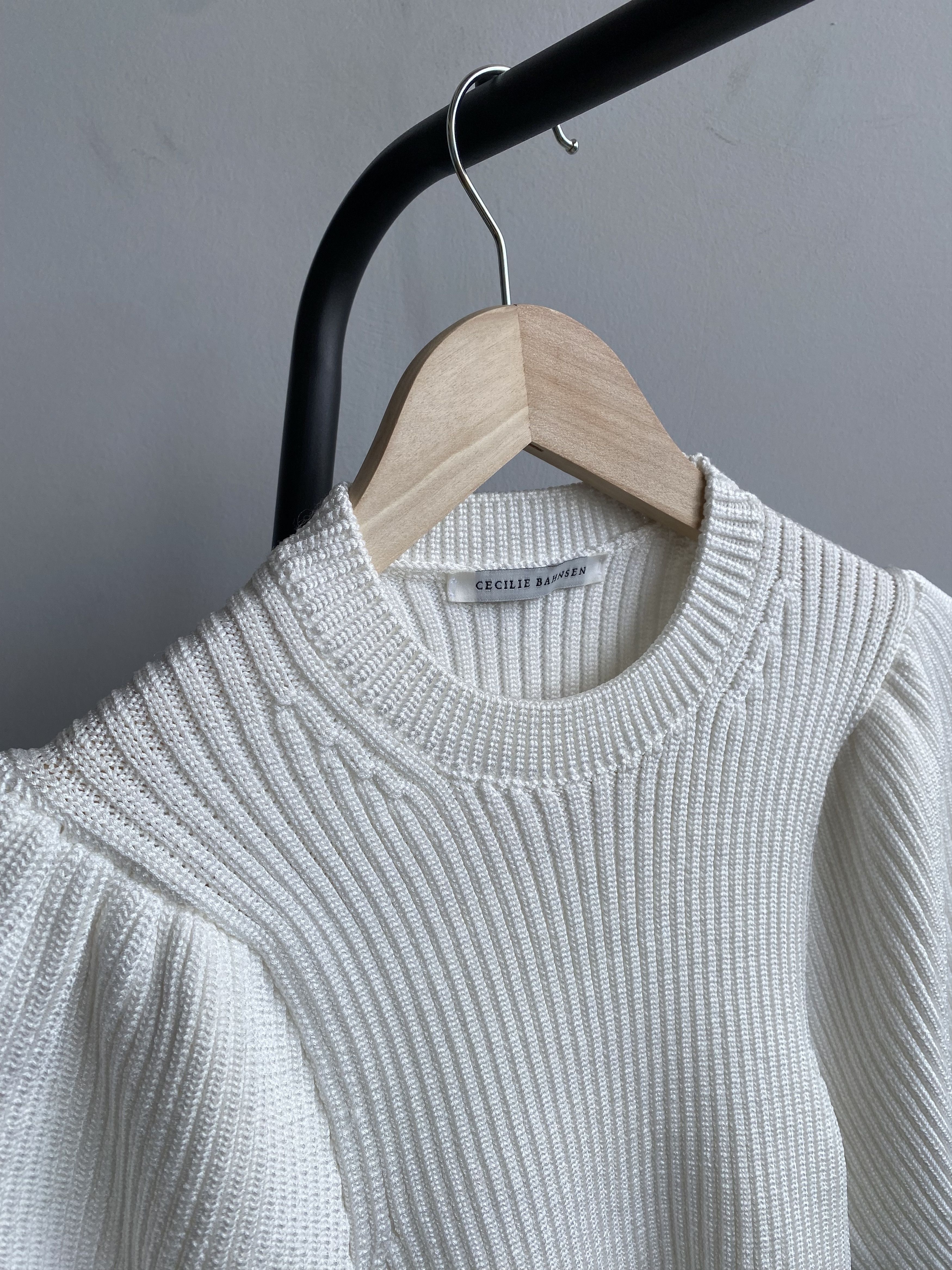 Other Cecilie Bahnsen Maddy Puff-Sleeve Knit Top Size S / US 4 / IT 40 - 4 Thumbnail