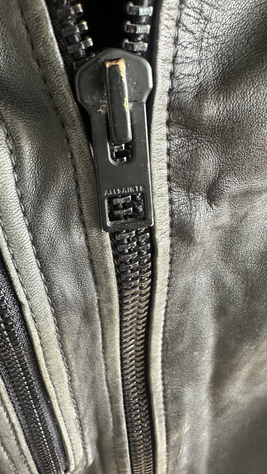 Allsaints All Saints Gray quilted Cargo biker moto leather Jacket XS Size US XS / EU 42 / 0 - 10 Thumbnail