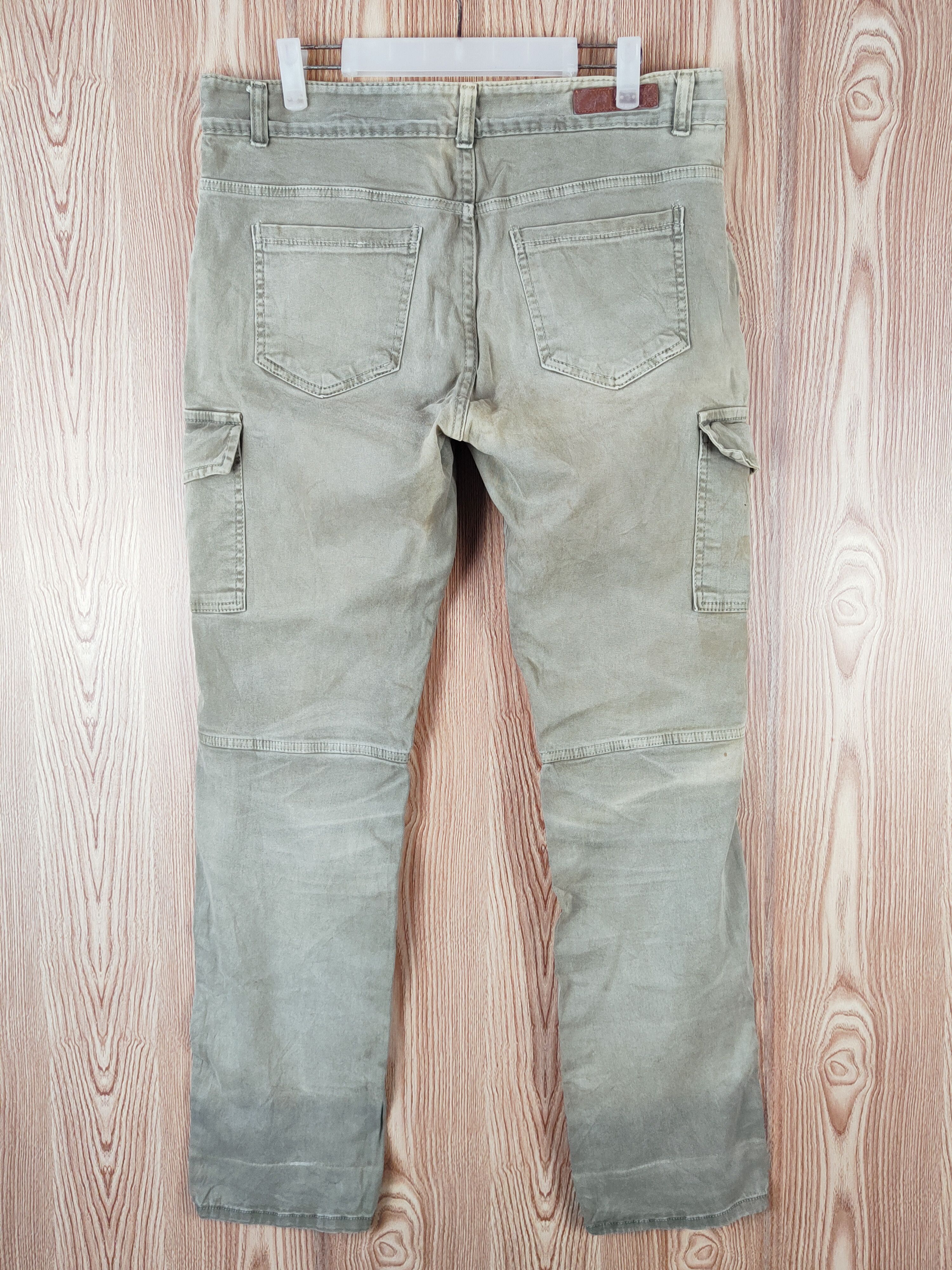Japanese Brand Leavs Strawberry Green Faded Multipocket Cargo Pants #W438 Size US 33 - 7 Thumbnail