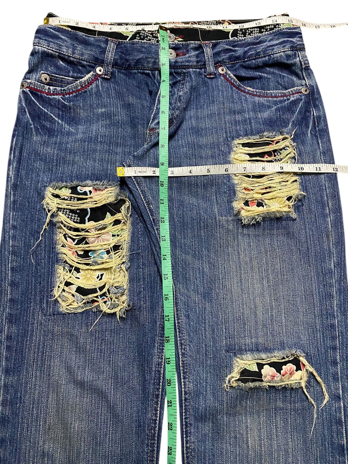 Japanese Brand Japanese Brand Double Waist Distressed Jeans Size US 30 / EU 46 - 12 Thumbnail