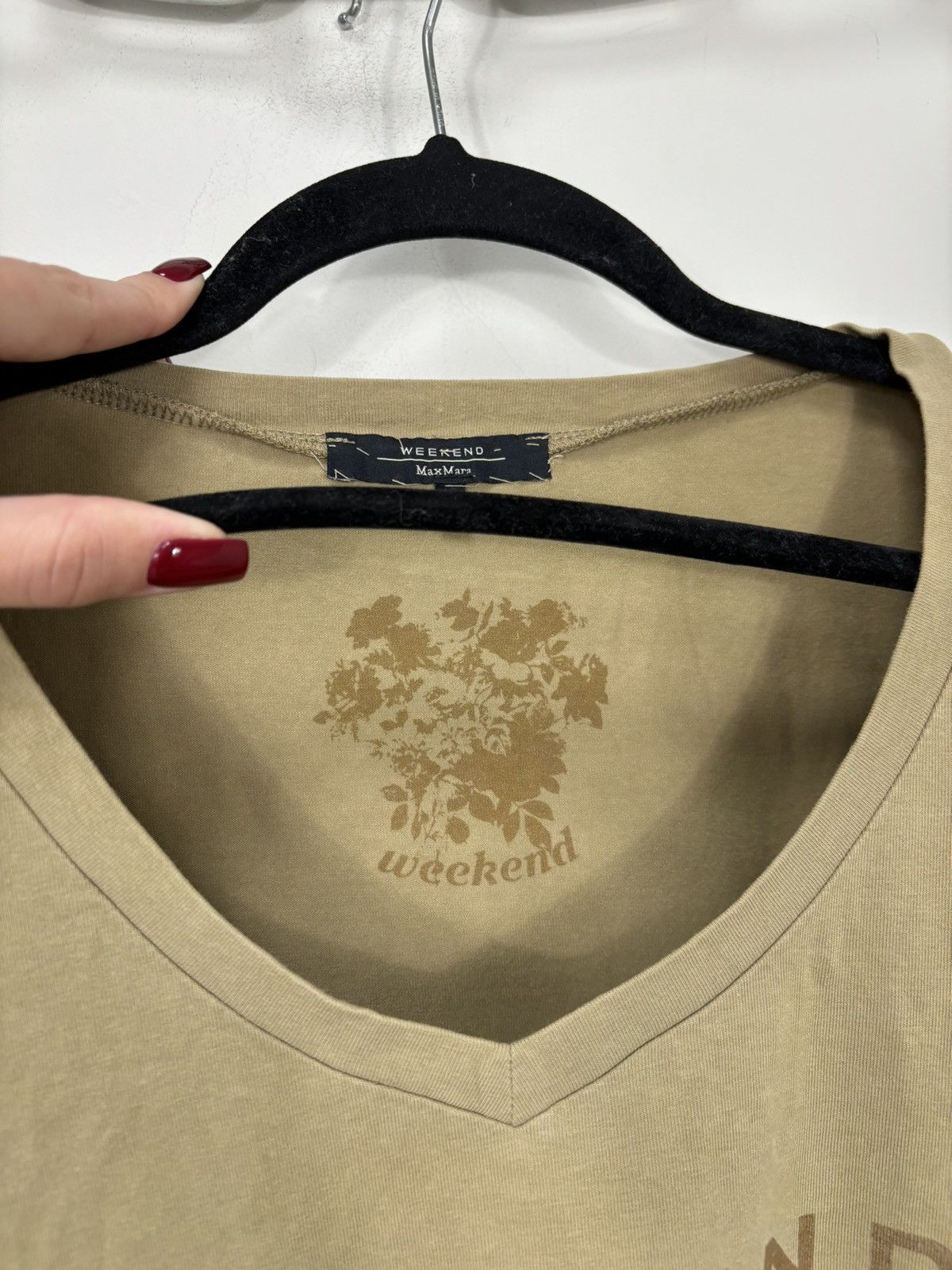Max Mara Max Mara Weekend Big Logo V-Neck Luxury Long Sleeve T-Shirt Size L / US 10 / IT 46 - 9 Thumbnail