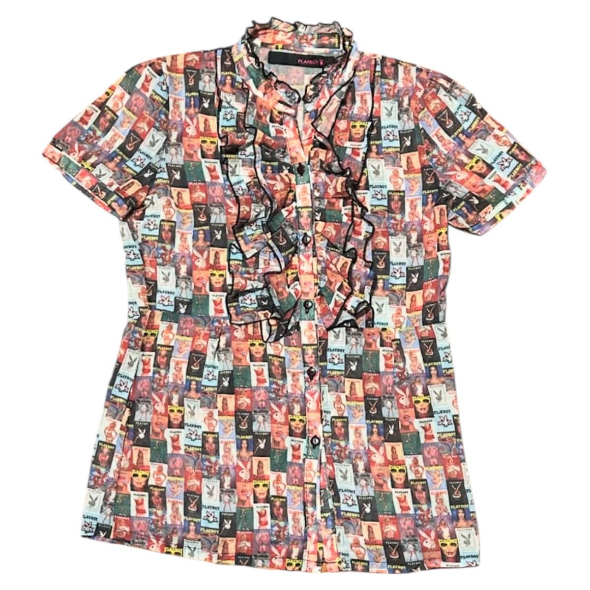 Japanese Brand × Playboy 2000s Playboy All Over Print Shirt y2k style Size US M / EU 48-50 / 2 - 1 Thumbnail