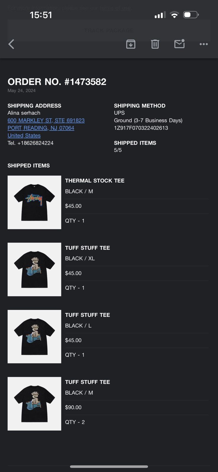 Stussy STUSSY THERMAL STOCK TEE Size US L / EU 52-54 / 3 - 3 Thumbnail