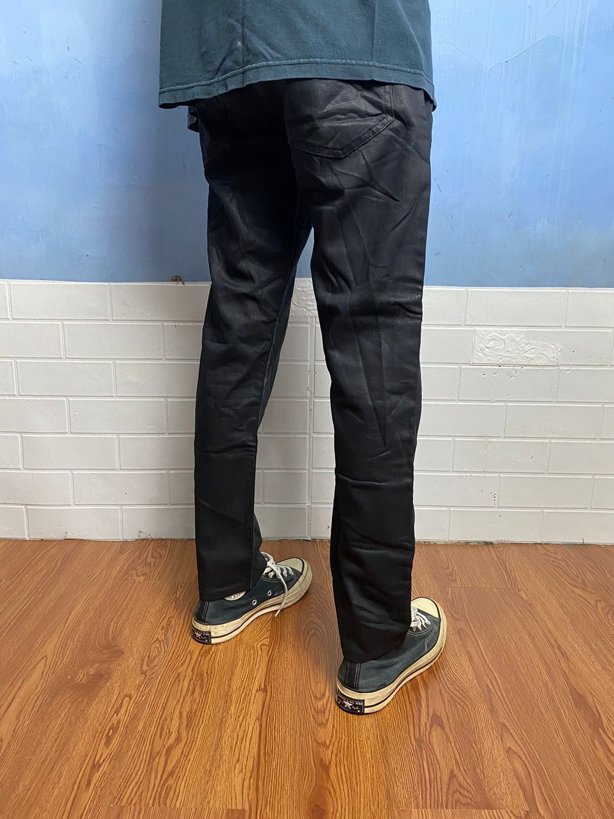 Raf Simons Raf Simons Black Coated Denim Size US 31 - 22 Thumbnail