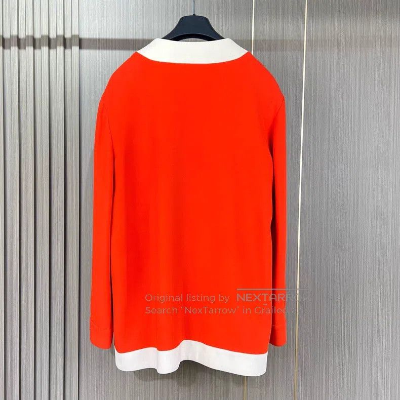 Gucci Gucci White orange colour block buckle cardigan coat Size M / US 6-8 / IT 42-44 - 2 Thumbnail