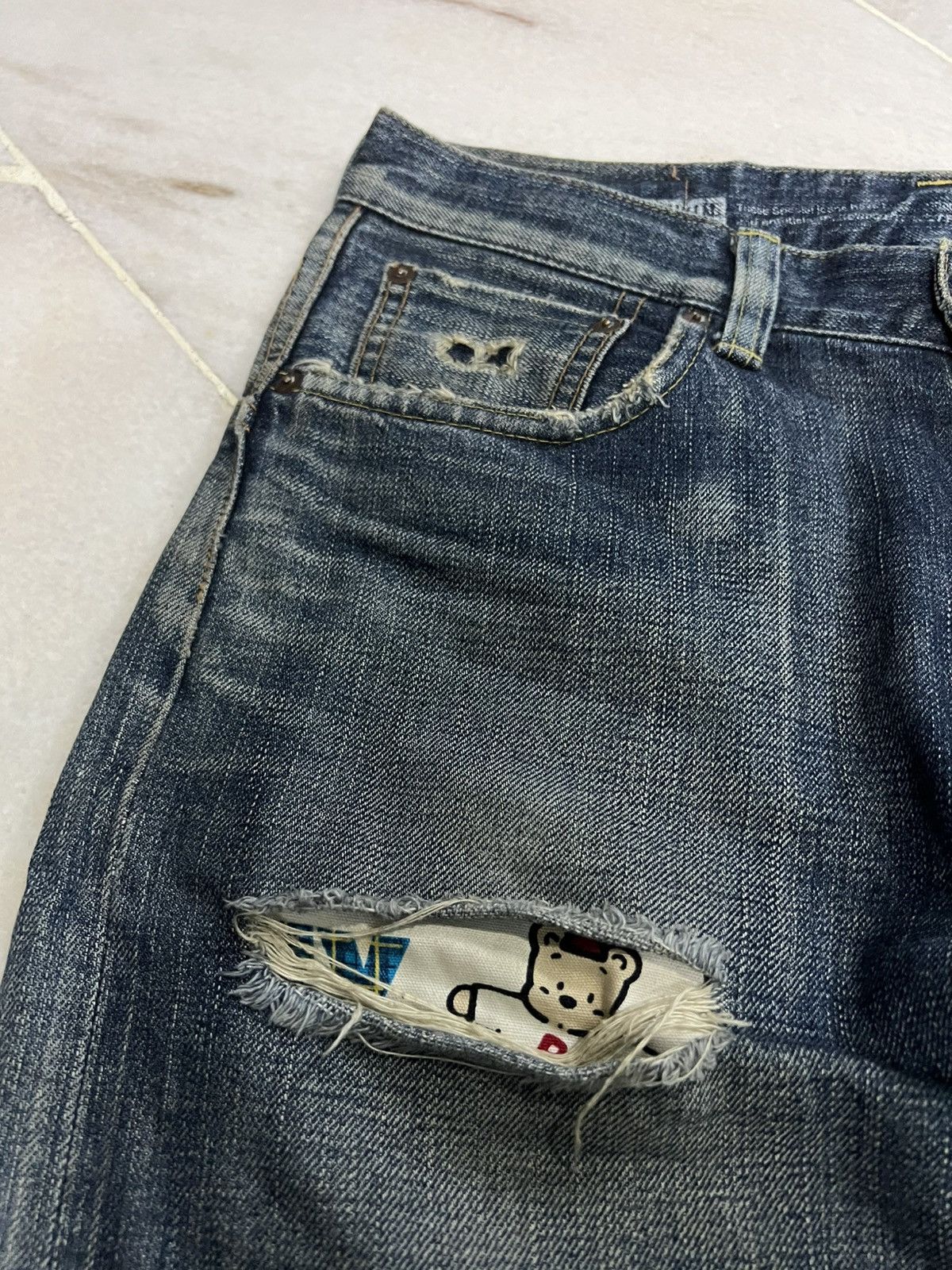 Edwin × If Six Was Nine 💥Baggy💥Vintage Edwin 505 Distressed Selvedge Jean Size US 32 / EU 48 - 8 Thumbnail