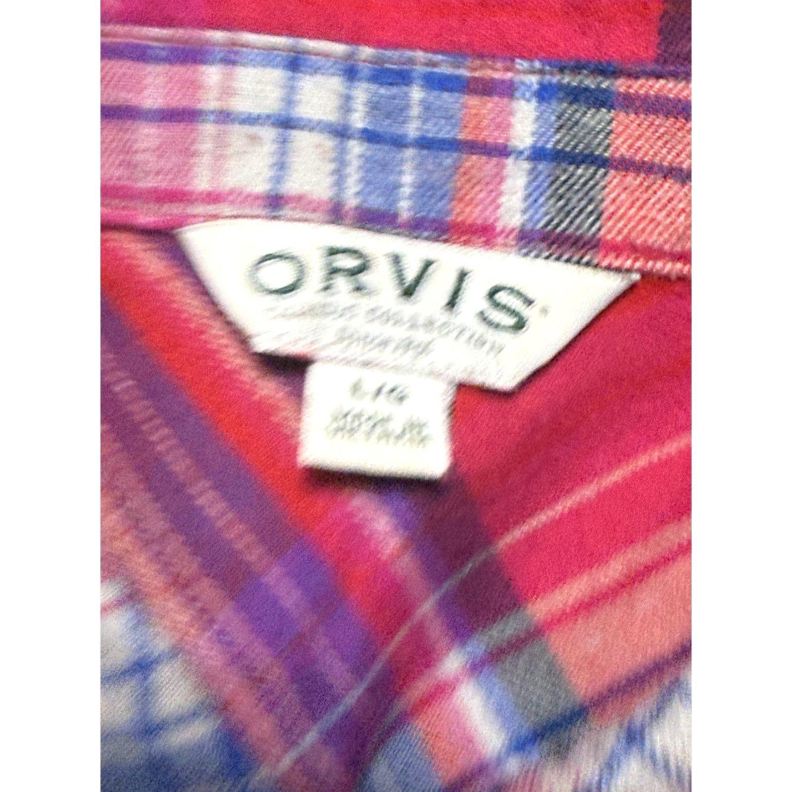 Orvis Orvis Shirt Womens Large L Button-Up Plaid Long Sleeve Blue Red Purple White Cotton Flannel Casual Winter Size L / US 10 / IT 46 - 5 Thumbnail