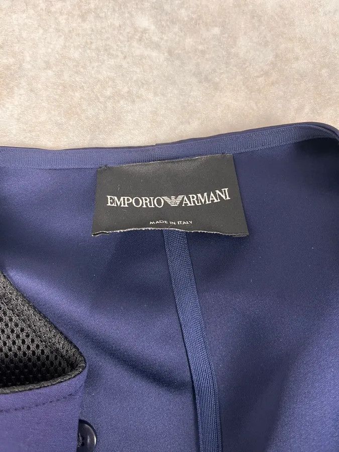 SS2015 Emporio Armani Two Tone Blue & Black Asymmetrical Jacket