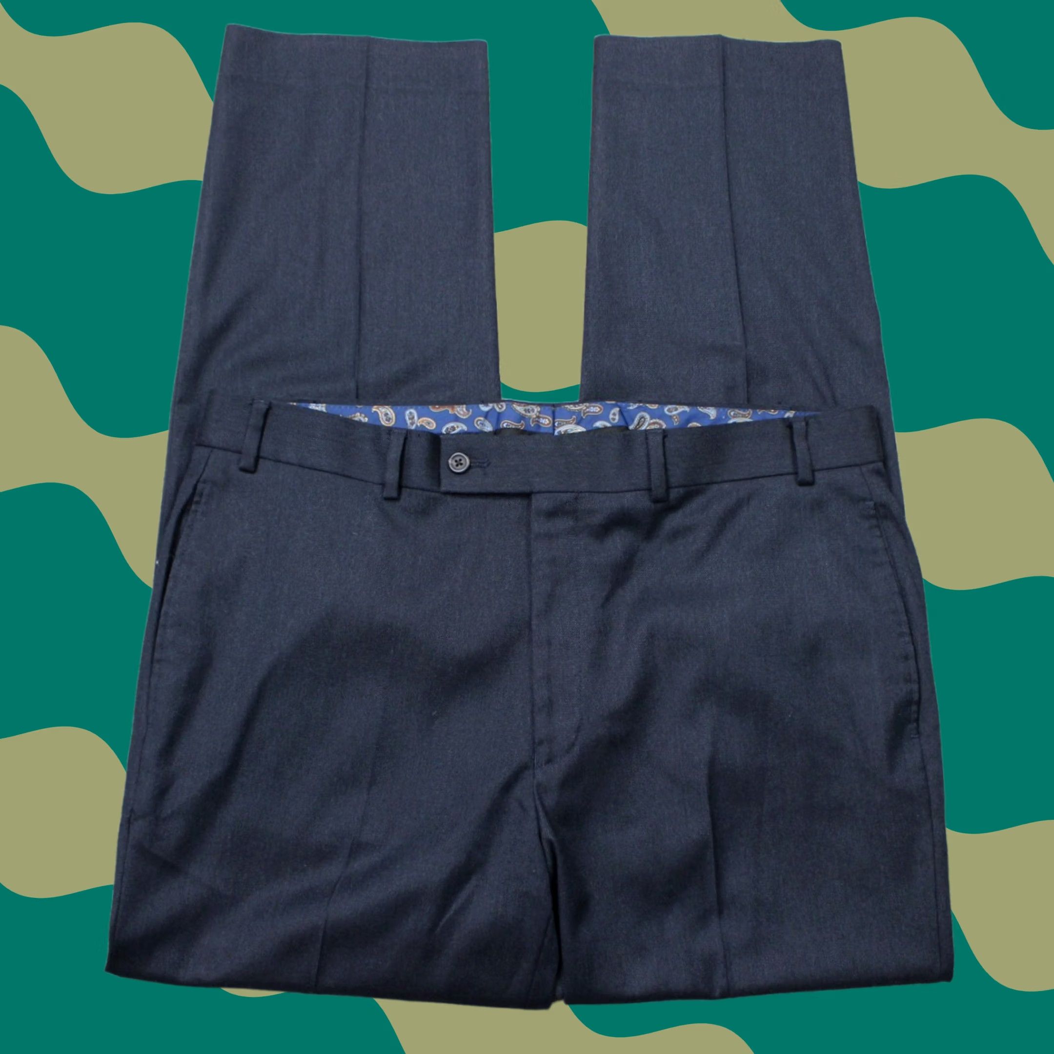 Ralph Lauren LAUREN Ralph Lauren Pants Mens 36x32 Blue Flat Front Poly/Rayon Blend Stretch Dress Pants Mens Regular Size US 36 / EU 52 - 1 Thumbnail