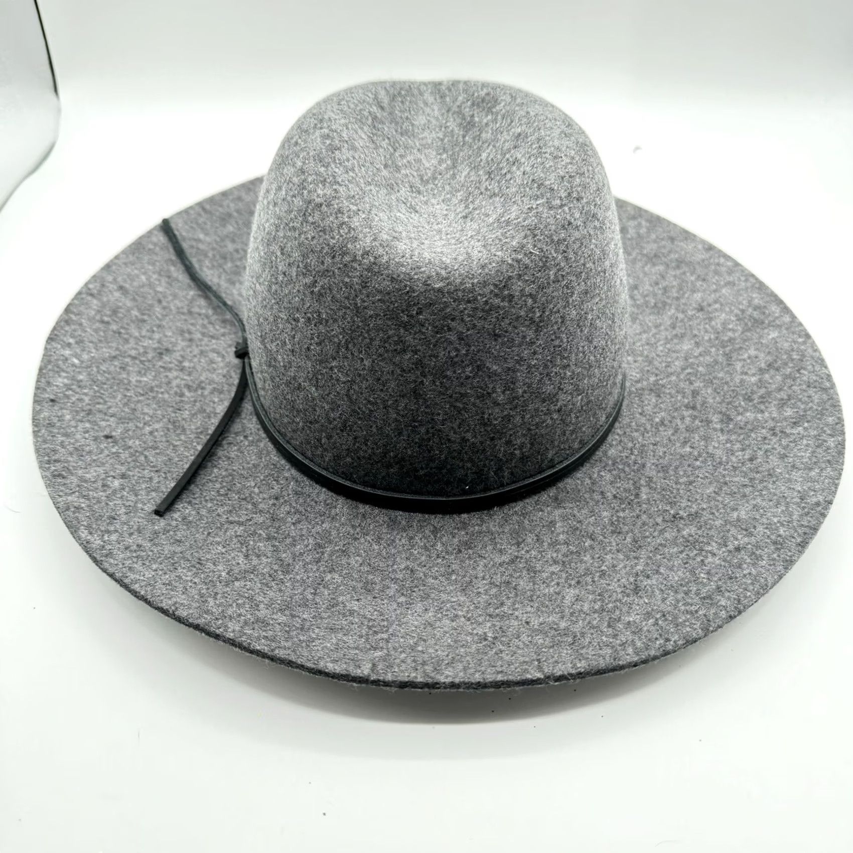 Vintage Grey Wool Panama Hat Phenix - Leather Detail One Size Size ONE SIZE - 6 Thumbnail