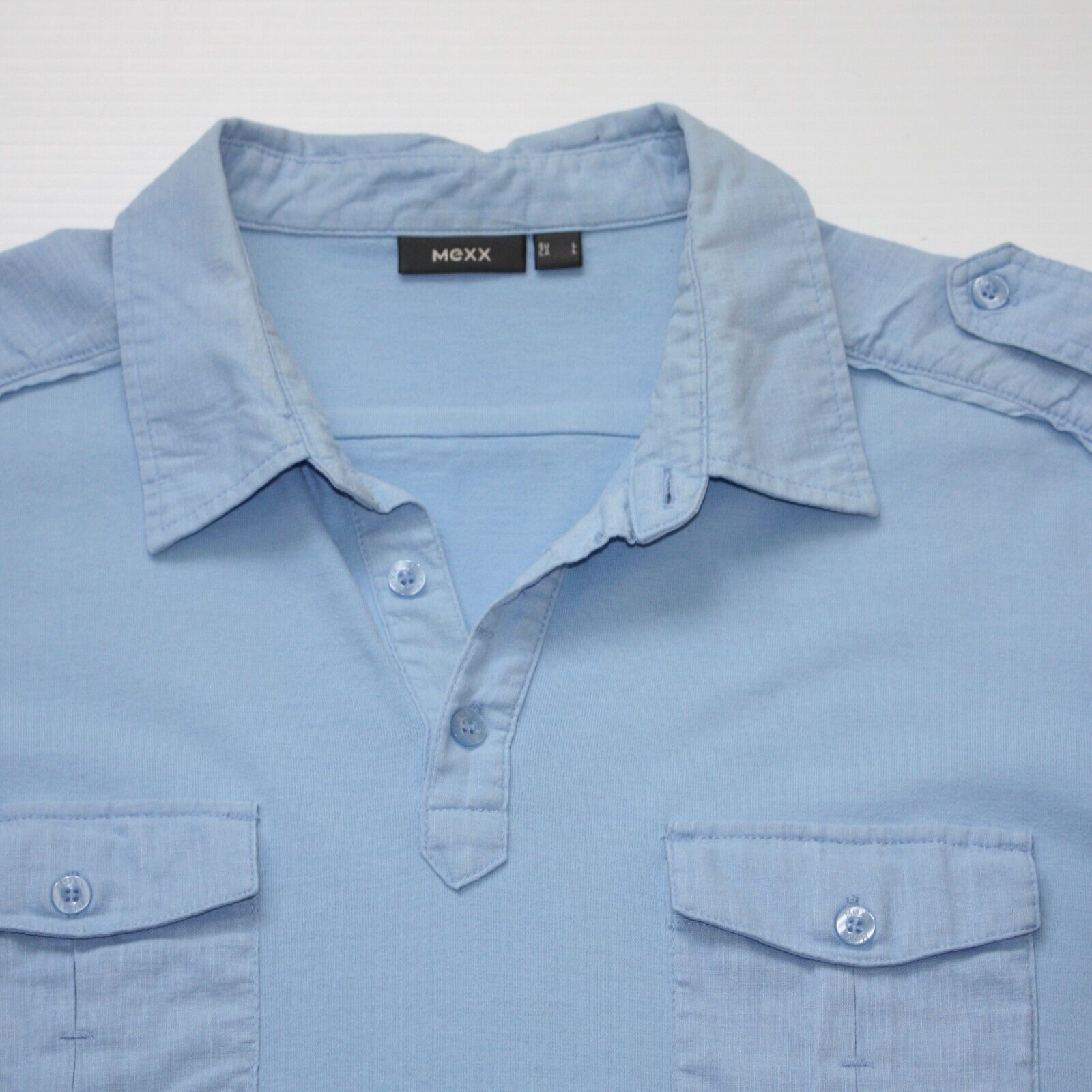 Mexx Slim Fit Blue Polo Shirt with Front Pockets size L Size US L / EU 52-54 / 3 - 3 Thumbnail