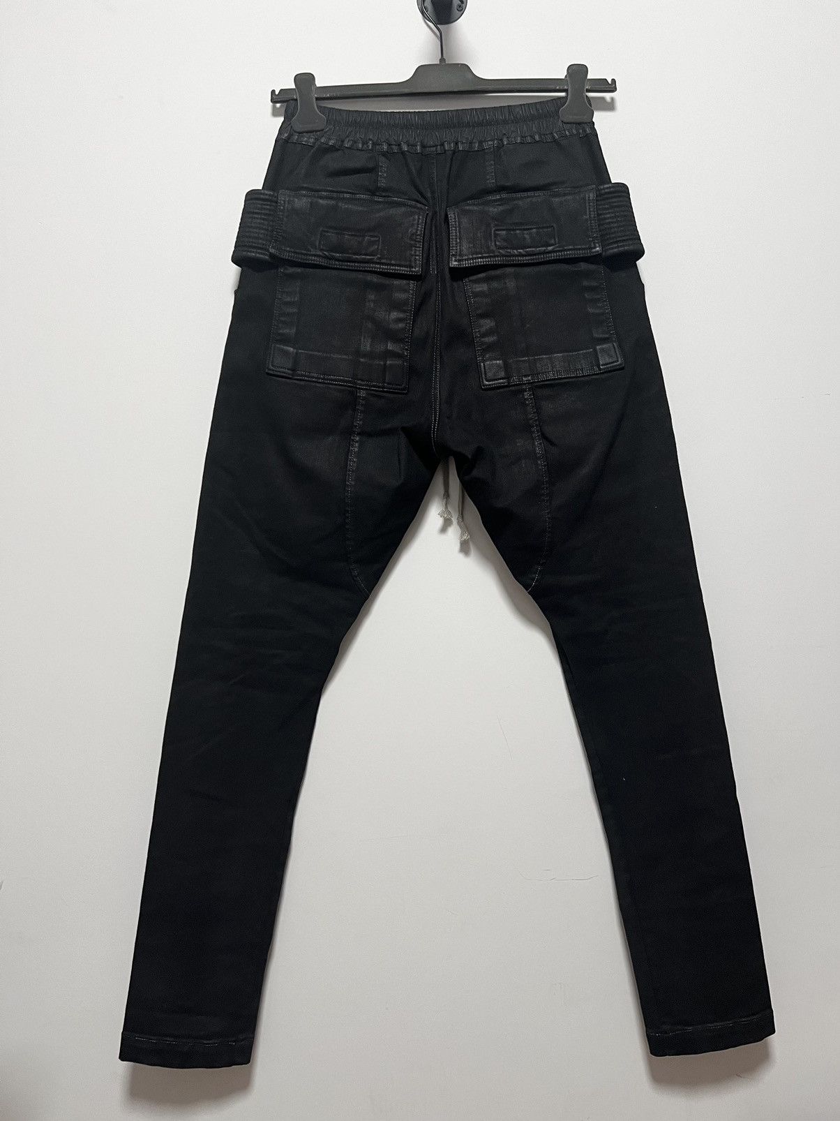Rick Owens Drkshdw Rick owens waxed denim creatch cargo drawstring pants Size US 32 / EU 48 - 3 Thumbnail