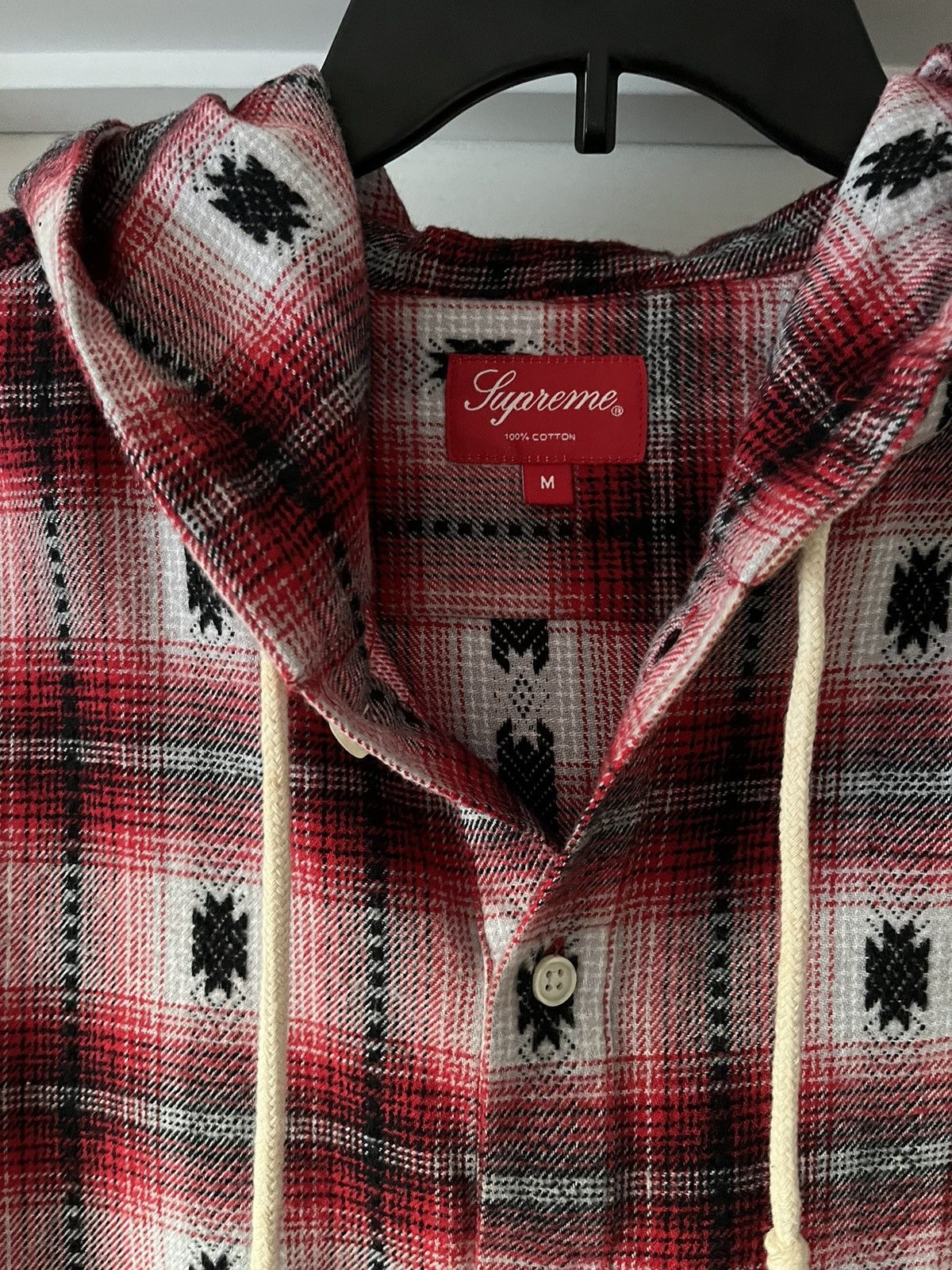 Supreme Supreme hooded shadow plaid flannel | Grailed