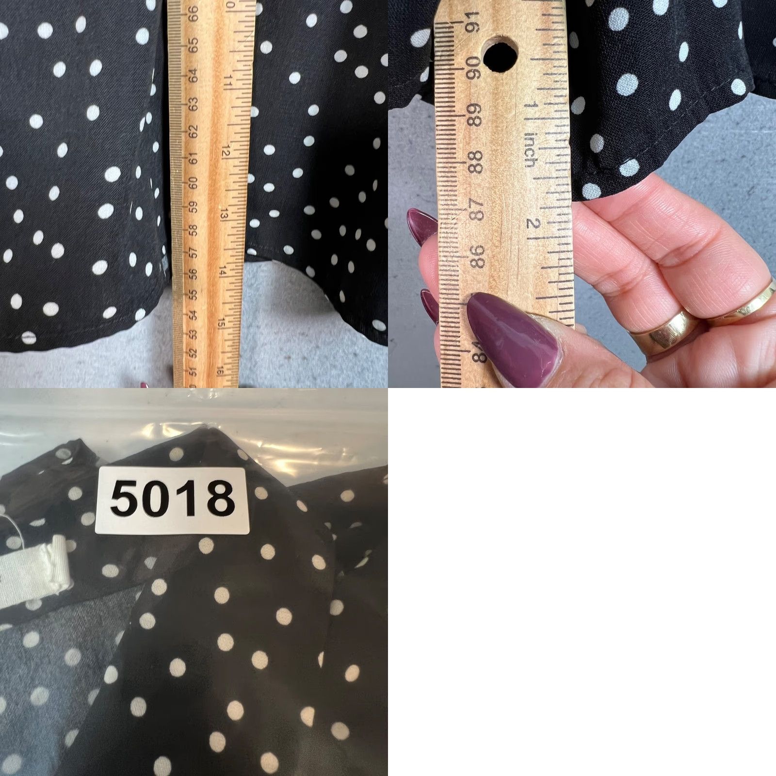 Vintage Mod Ref Romper Shirt Womens Size Small Black White Polka Dot Button-Up One-Piece Short Sleeve Collared Summer Spring Regular Womens Size 28" / US 6 / IT 42 - 8 Thumbnail