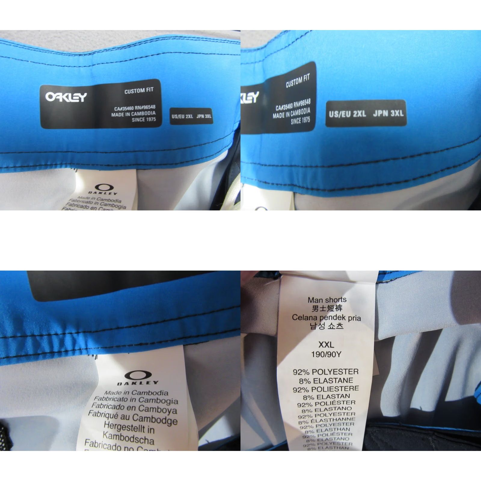 Oakley Oakley Shorts Men 2XL Blue Chanel Flower Surf Board Swim Trunks Water Sport Size US 39 - 8 Thumbnail