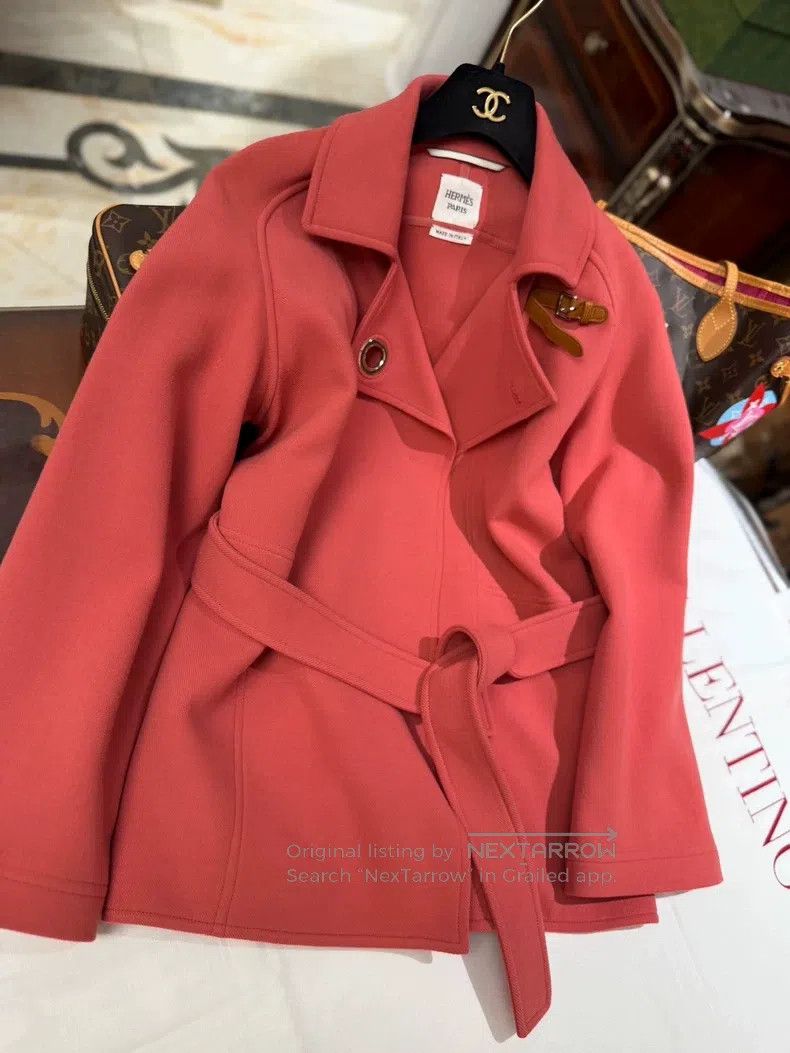 Hermes Hermes Wool Coat Belted Jacket Size XXS / US 00 / IT 34 - 3 Thumbnail