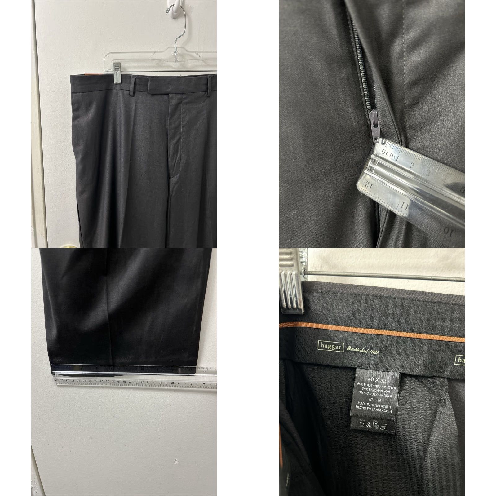 Haggar Haggar Super Flex Dress Pants Mens Size 40x32 Gray NWT Relaxed Fit Wrinkle Resistant Easy Care Pockets 5-Pocket Design Flat Front Size US 40 / EU 56 - 8 Thumbnail