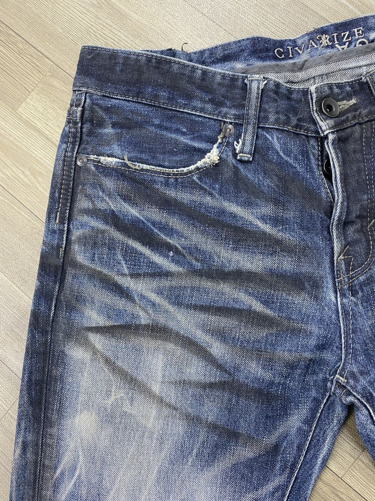 If Six Was Nine 2000s Fuga Cavarize Clawmarks Distressed Faded Flared Jeans Size US 32 / EU 48 - 8 Thumbnail
