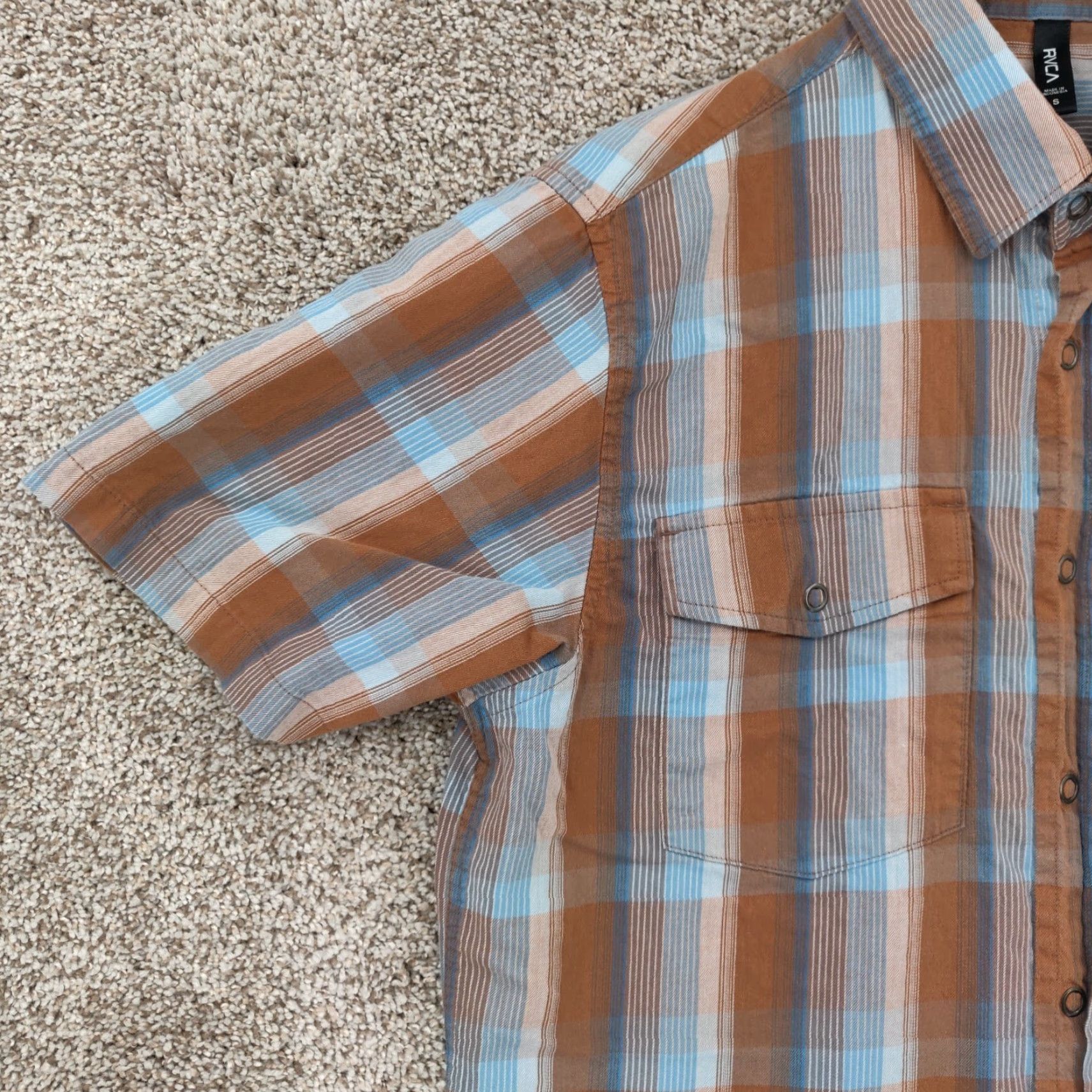 RVCA RVCA Shirt Mens Small S Plaid Short Sleeve Snap Button Skater Pockets Vintage: No Size US S / EU 44-46 / 1 - 3 Thumbnail
