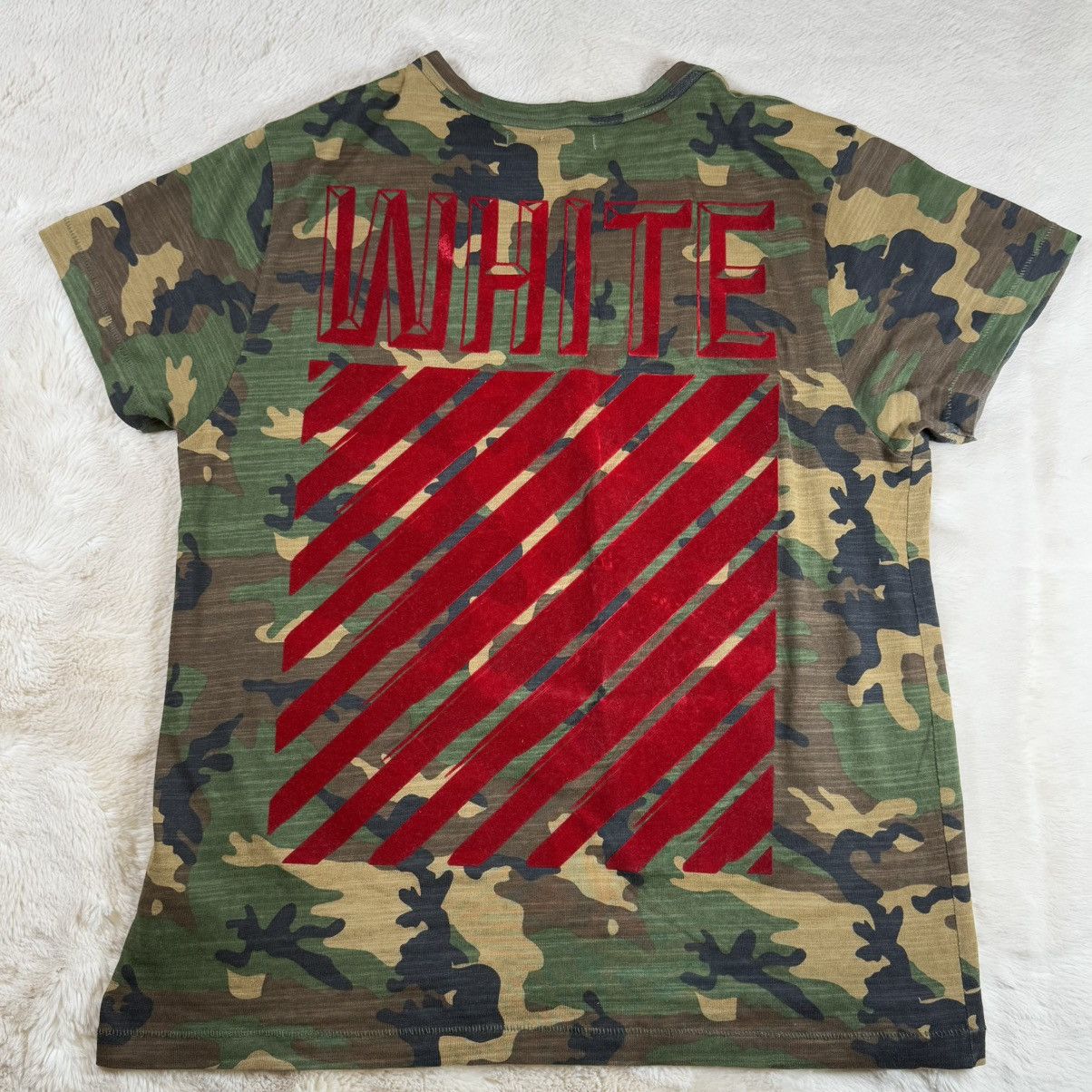 Off-White Off-White All Over Red Short Sleeve Camo Green Tee Mens M Size US M / EU 48-50 / 2 - 1 Thumbnail