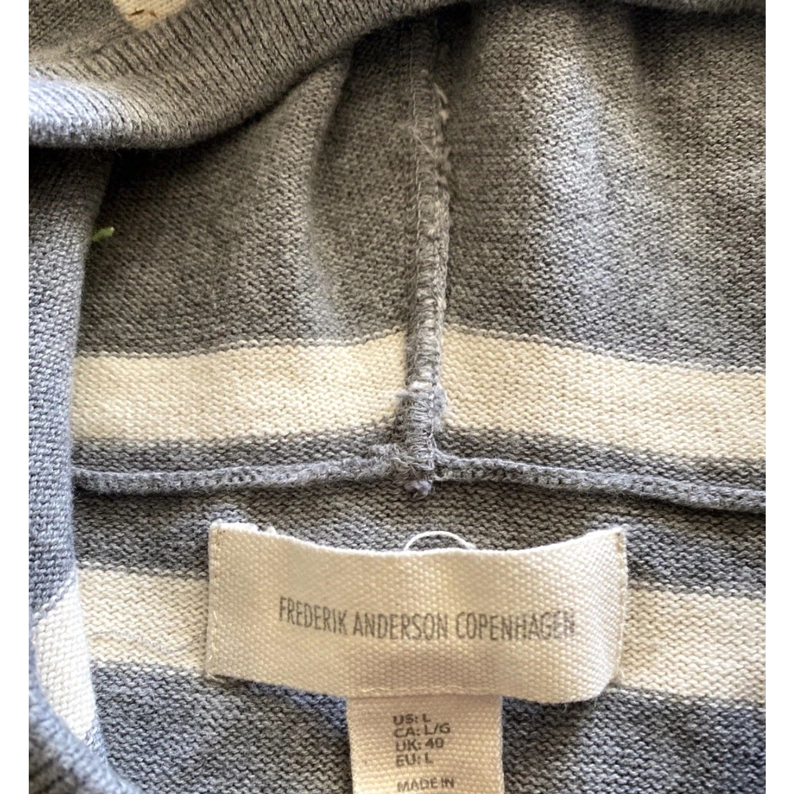 JW Anderson Frederik Anderson Copenhagen Hoodie Men L Gray Striped Sweatshirt Hooded Long Sleeve Size US L / EU 52-54 / 3 - 3 Thumbnail