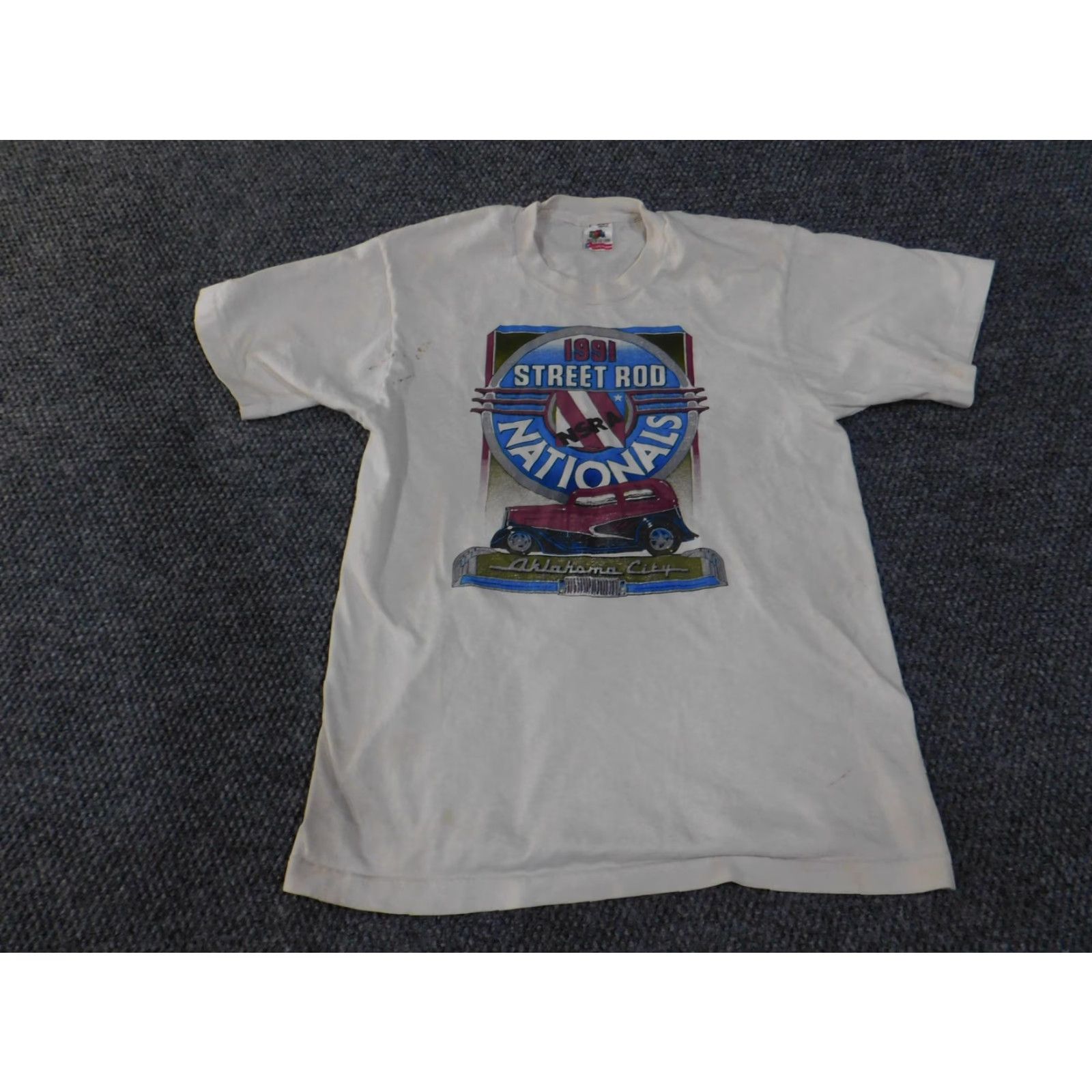 Fruit Of The Loom VINTAGE 1991 Street Rod Nationals Shirt Mens Large Oklahoma City NSRA Made USA Shirt Size US L / EU 52-54 / 3 - 2 Thumbnail