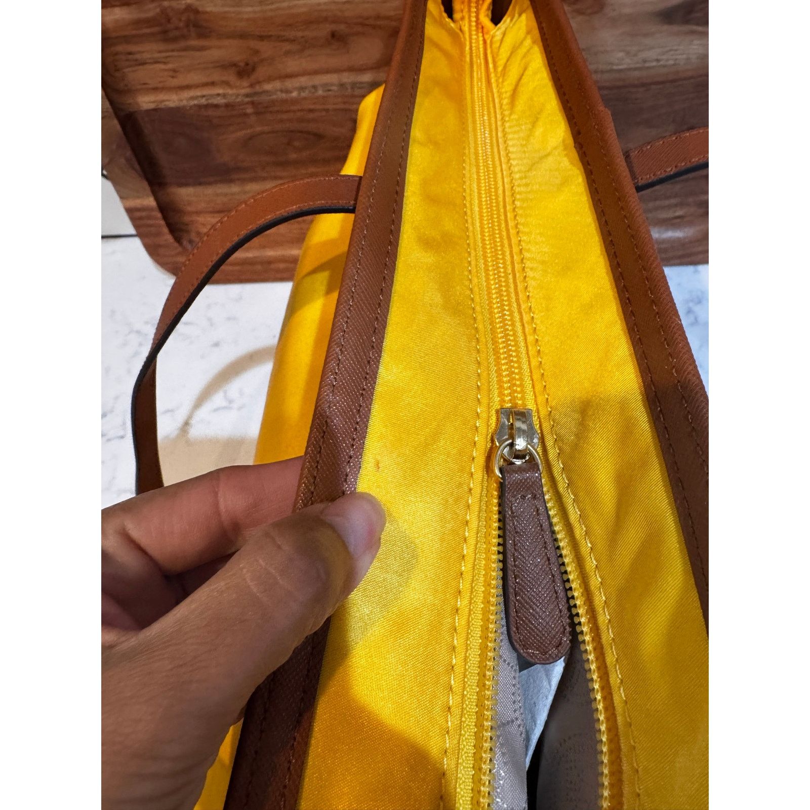 Michael Kors Michael Kors bright yellow Kempton nylon tote leather straps Size ONE SIZE - 10 Thumbnail