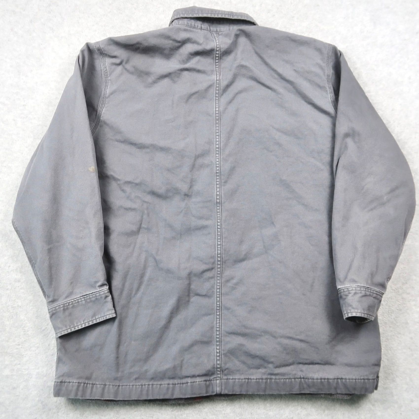 Carhartt Carhartt Fleece Lined Shirt Jacket Mens XL Gray Canvas Snap Front 102851 Size US XL / EU 56 / 4 - 2 Thumbnail