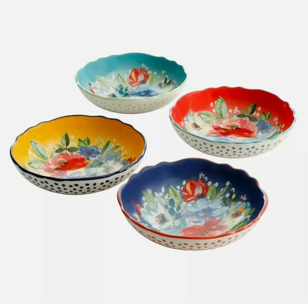 Designer Pioneer Woman Melody 4-Piece Pasta Bowl Set 7.5in D Size ONE SIZE - 2 Thumbnail