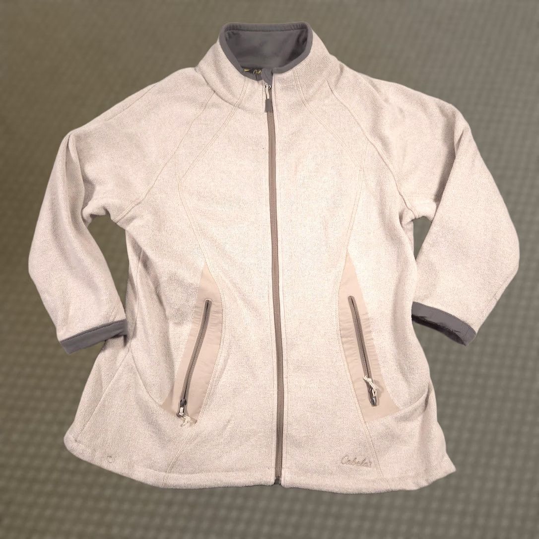 Vintage Cabela's Jacket Womens XL Beige Fleece Full Zip Pockets Outdoor Warm Size XL / US 12-14 / IT 48-50 - 1 Thumbnail